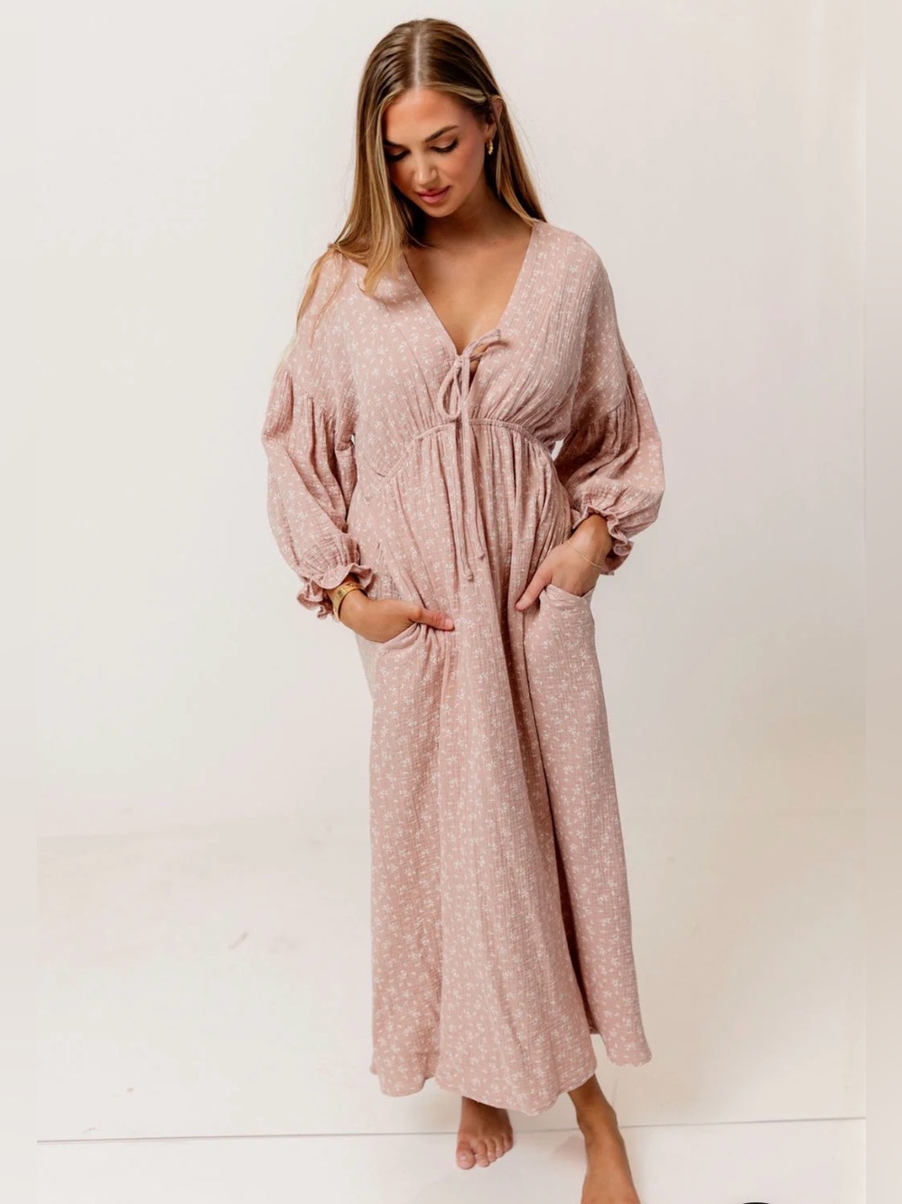 NWT, Worth Collective 100% Cotton Dress, M, Rose Foliage - Picture 3 of 17